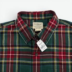 LL Bean Scotch Plaid Flannel Shirt Mens Medium Button Down Princess Mary Tartan